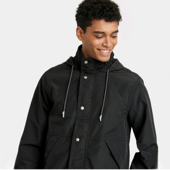 Men's Elevated Rain Coat - Goodfellow & CoT Black - Picture 4 of 4